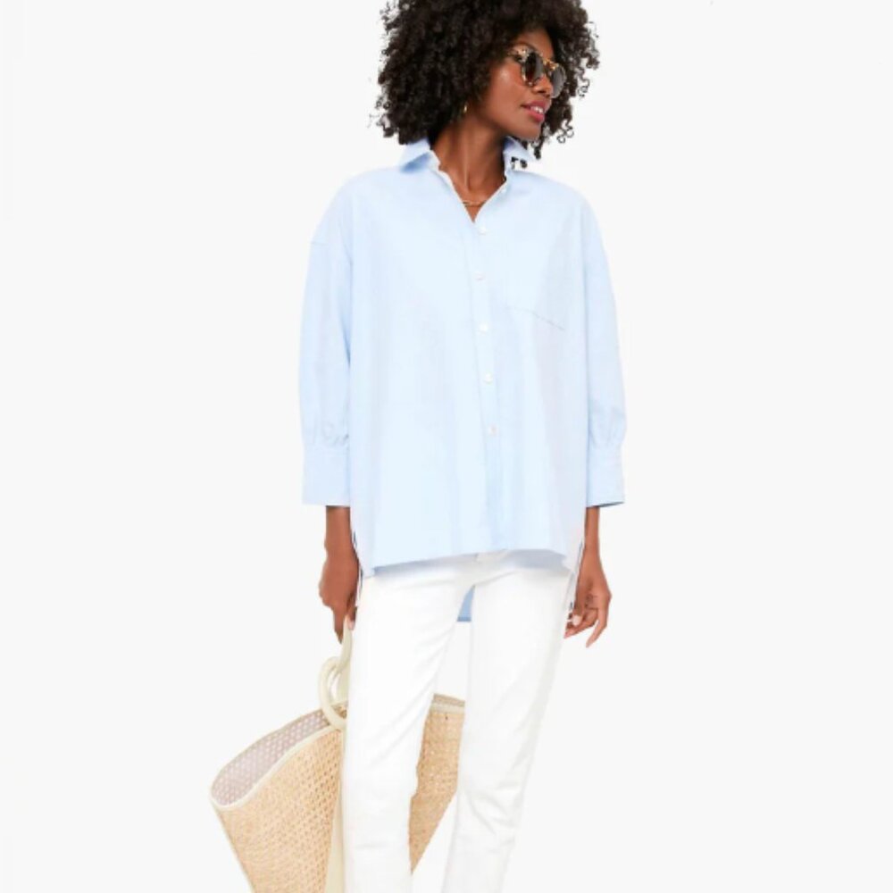 Pomander Place Blue Oxford Adair Boyfriend Shirt